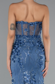 Robe Queue De Poisson Longue Indigo ABU5116