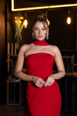 Robe de Soirée Longue Rouge ABU5097
