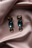 Boucle d'Oreille Vert Pétrole BJ1044