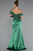 Robe de Soirée Longue Satin Émeraude ABU5130
