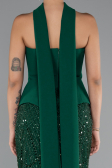 Robe de Soirée Longue Perlé Émeraude ABU5131