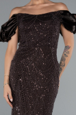 Robe Queue De Poisson Longue Brun foncé ABU4509
