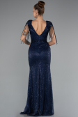 Robe de Soirée Longue Bleu Marine ABU5132