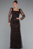 Robe De Soirée Longue Brun foncé ABU4603