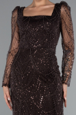 Robe De Soirée Longue Brun foncé ABU4603