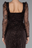 Robe De Soirée Longue Brun foncé ABU4603