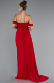 Robe De Soirée Mousseline Longue Rouge ABU4925