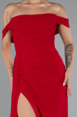 Robe De Soirée Mousseline Longue Rouge ABU4925