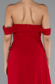 Robe De Soirée Mousseline Longue Rouge ABU4925