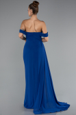 Robe De Soirée Mousseline Longue Bleu Saxe ABU4925