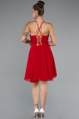 Tenue de Soirée Courte Mousseline Rouge ABK2352