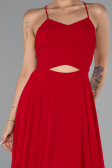 Tenue de Soirée Courte Mousseline Rouge ABK2352