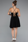 Tenue de Soirée Courte Mousseline Noir ABK2352