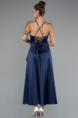 Robe de Cérémonie Midi Satin Bleu Marine ABK1586