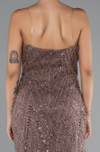 Robe de Soirée Longue Perlé Cuivre ABU5141