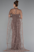 Robe de Soirée Longue Perlé Cuivre ABU5141