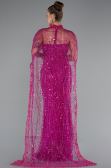 Robe de Soirée Longue Perlé Fushia ABU5141