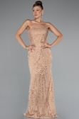 Robe de Soirée Longue Perlé Or ABU5141