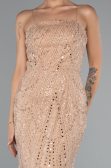 Robe de Soirée Longue Perlé Or ABU5141