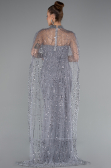 Robe de Soirée Longue Perlé Gris ABU5141