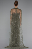 Robe de Soirée Longue Perlé Kaki ABU5141