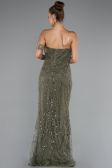 Robe de Soirée Longue Perlé Kaki ABU5141