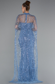 Robe de Soirée Longue Perlé Indigo ABU5141