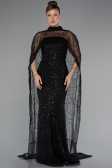 Robe de Soirée Longue Perlé Noir ABU5141