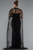 Robe de Soirée Longue Perlé Noir ABU5141