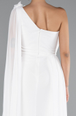 Robe de Soirée Longue Mousseline Blanc ABU5144