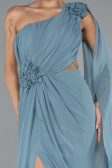 Robe de Soirée Longue Mousseline Menthe ABU5144