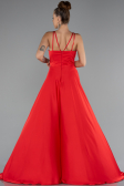 Robe de Soirée Longue Satin Rouge ABU5146
