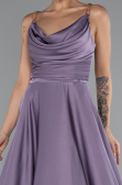 Robe de Soirée Longue Satin Lavande ABU5146