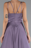 Robe de Soirée Longue Satin Lavande ABU5146