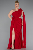 Robe Grande Taille Longue Mousseline Rouge ABU5145
