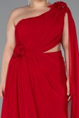 Robe Grande Taille Longue Mousseline Rouge ABU5145