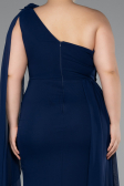 Robe Grande Taille Longue Mousseline Bleu Marine ABU5145