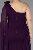 Robe Grande Taille Longue Mousseline Violet ABU5145
