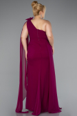 Robe Grande Taille Longue Mousseline Prune ABU5145