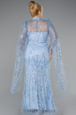 Robe de Soirée Longue Perlé Bleu clair ABU5152