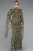 Robe de Soirée Longue Perlé Kaki ABU5152