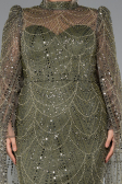 Robe de Soirée Longue Perlé Kaki ABU5152