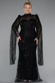 Robe de Soirée Longue Perlé Noir ABU5152