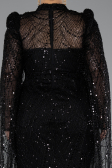 Robe de Soirée Longue Perlé Noir ABU5152
