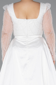 Robe De Fiançailles Grande Taille Perlé Longue Blanc ABU4761