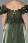 Robe de Soirée Grande Taille Longue Perlé Kaki ABU5155