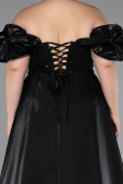 Robe de Soirée Grande Taille Longue Perlé Noir ABU5155