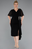 Robe De Invitation Grande Taille Midi Noir ABK2401