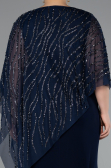 Robe Grande Taille Longue Bleu Marine ABU5158