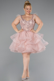 Robe De Fiançailles Grande Taille Courte Poudre ABK2087